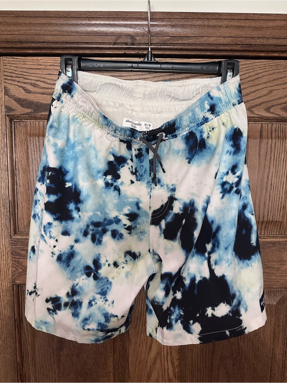 abercrombie kids Blue and White Tie-Dye Swim Trunks